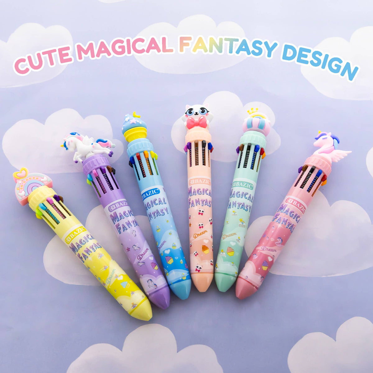 10-Color Retractable Ballpoint Pen, Magical Fantasy
