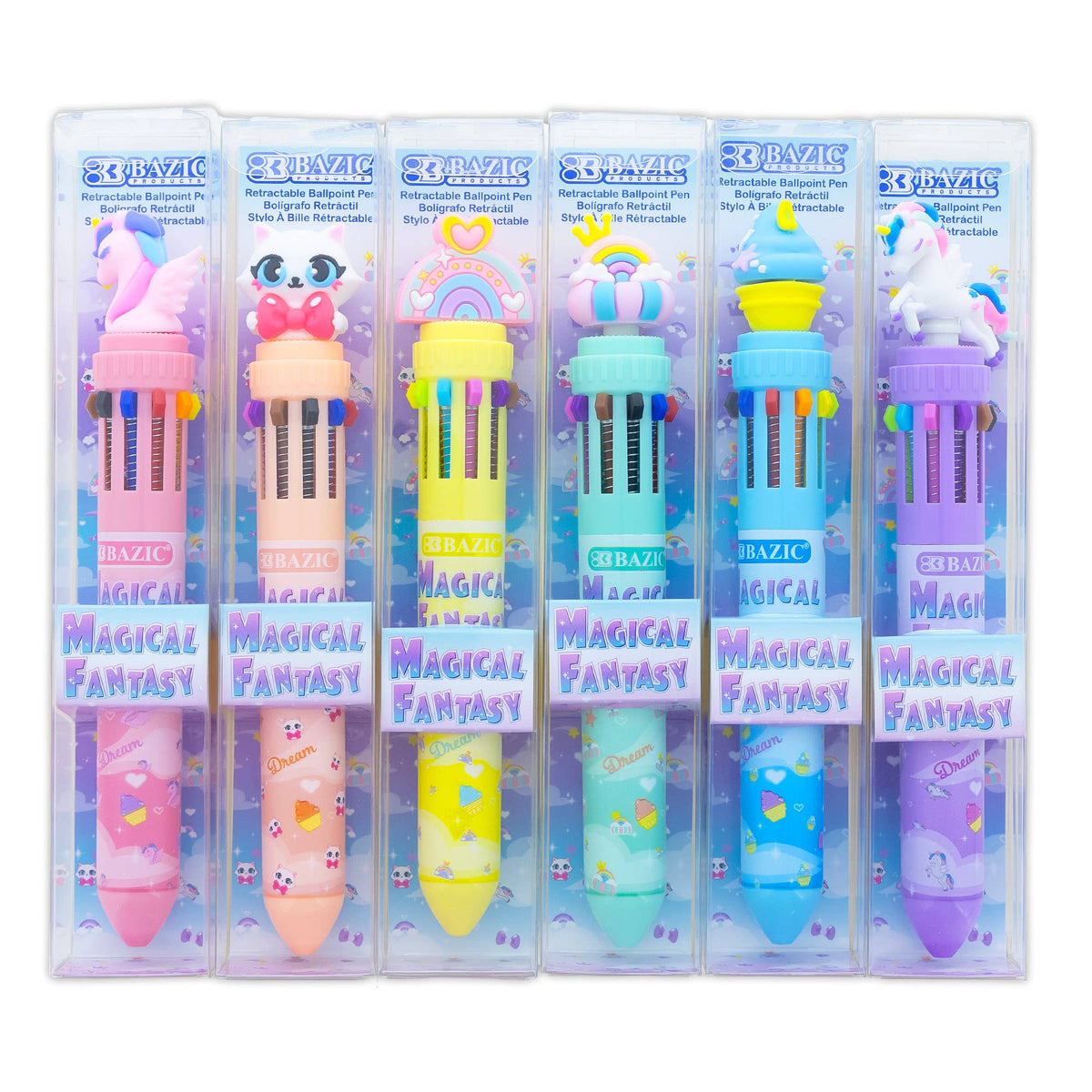 10-Color Retractable Ballpoint Pen, Magical Fantasy