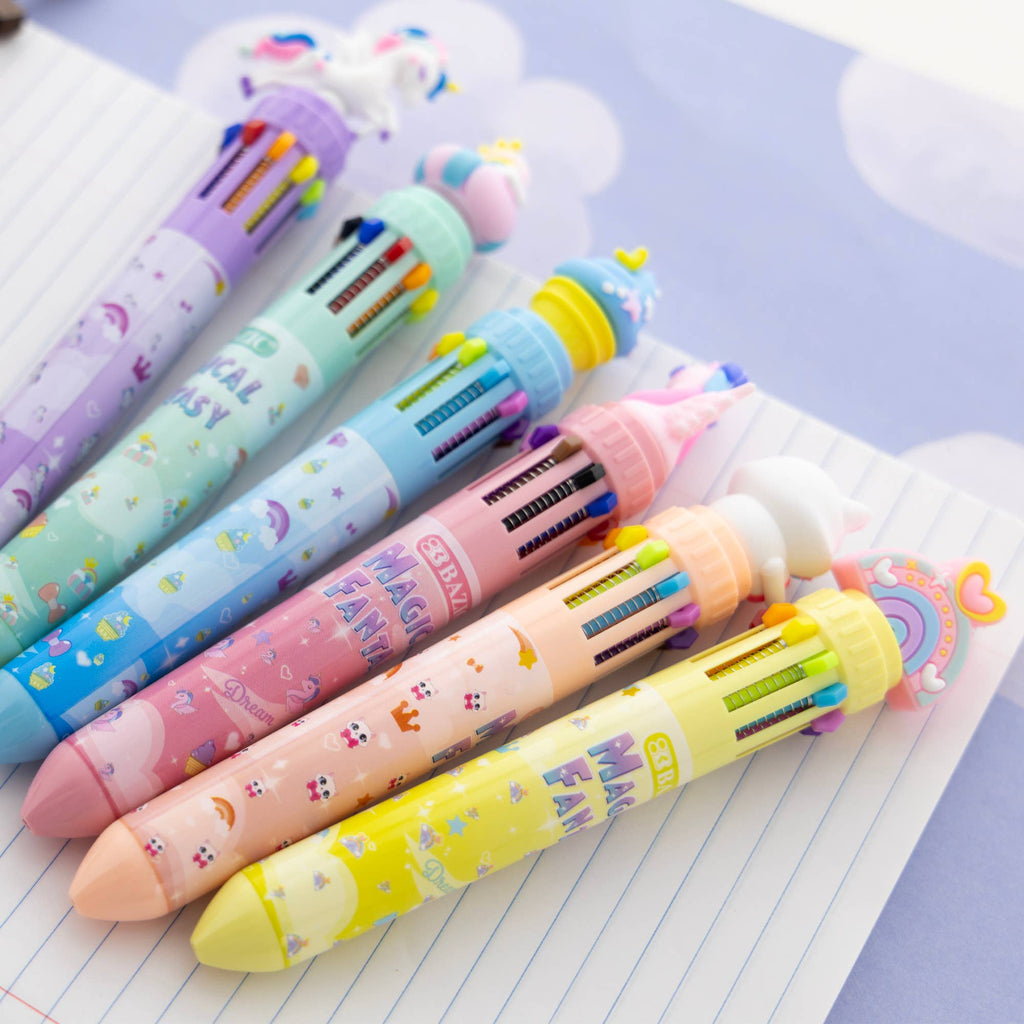 10-Color Retractable Ballpoint Pen, Magical Fantasy