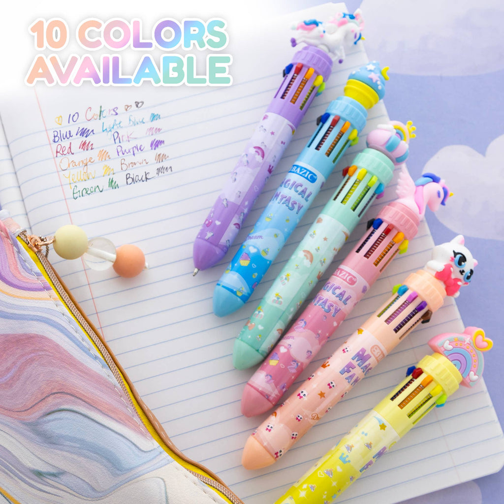 10-Color Retractable Ballpoint Pen, Magical Fantasy